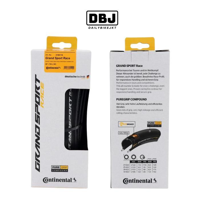 Ban Luar Sepeda Roadbike Continental Grand Sport Race 700X28C Black