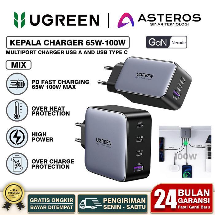 BERGARANSI UGREEN Charger GAN Nexode Series PD Fast Charging 65w 100w 140w