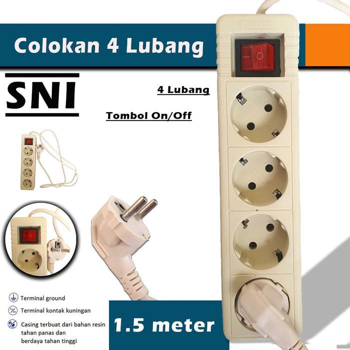 Colokan Listrik 4 Lubang 1.5 Meter Sni 1.5M Colokan Sambungan Listrik 4 Lubang - Colokan Listruk