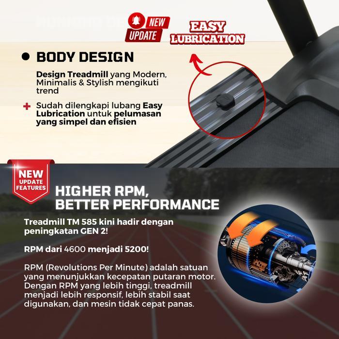 Free Ongkir + Rakit Surabaya - Treadmill Listrik RedPanda 585L/LM Best Quality