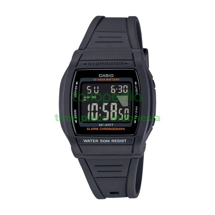 Casio Pria Digital W-201-1Bvdf / W201-1B Original & Garansi