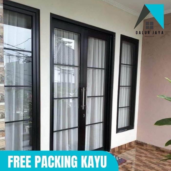2 PINTU 2 JENDELA UTAMA ALUMINIUM 1 SET - Putih, Bening