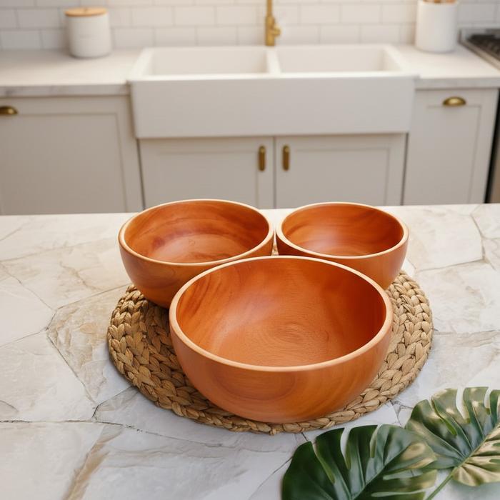 Mangkok Kayu Mahoni / Mangkok Kayu / Mangkok Makan / Mangkok Salad