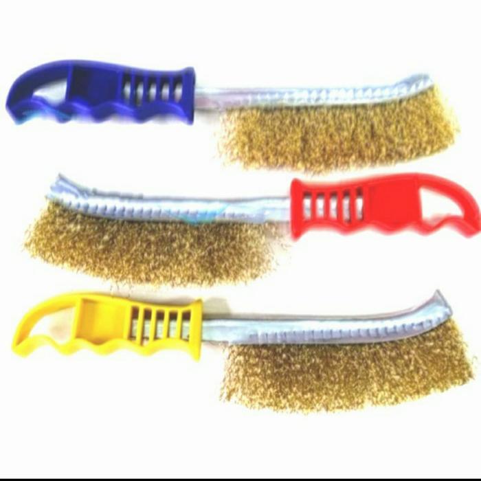 Sikat kawat kuningan gagang fiber - golok kuningan gagang manual