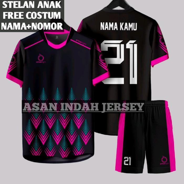 TERLARIS Baju Bola Anak-Anak Stelan Jersey Jersi Jersi Bola Volly Badminton Sepak Bola Usia 5-14