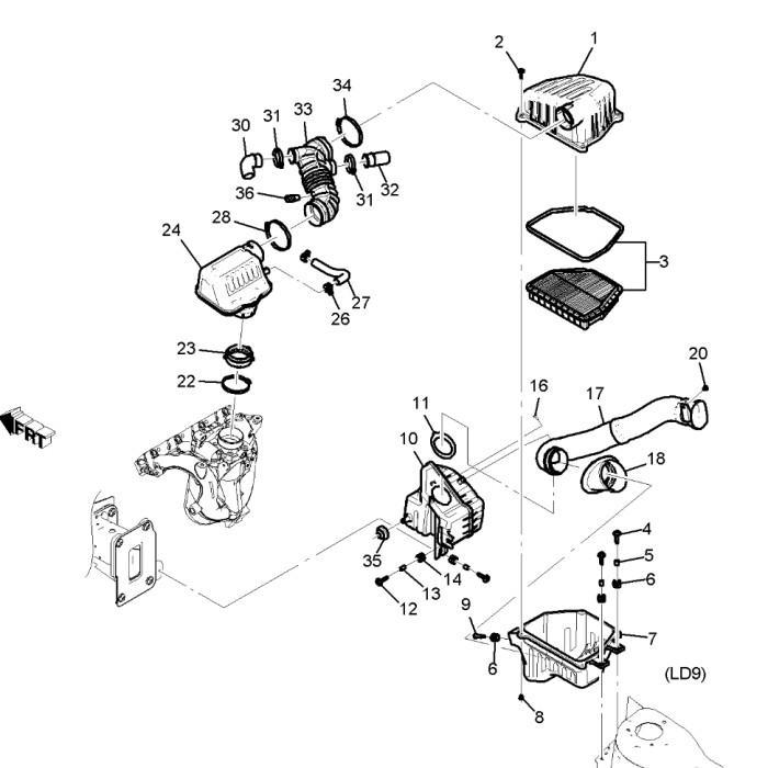 Selang Pcv Inlet Elbow Captiva Bensin Nfl Asli Partt