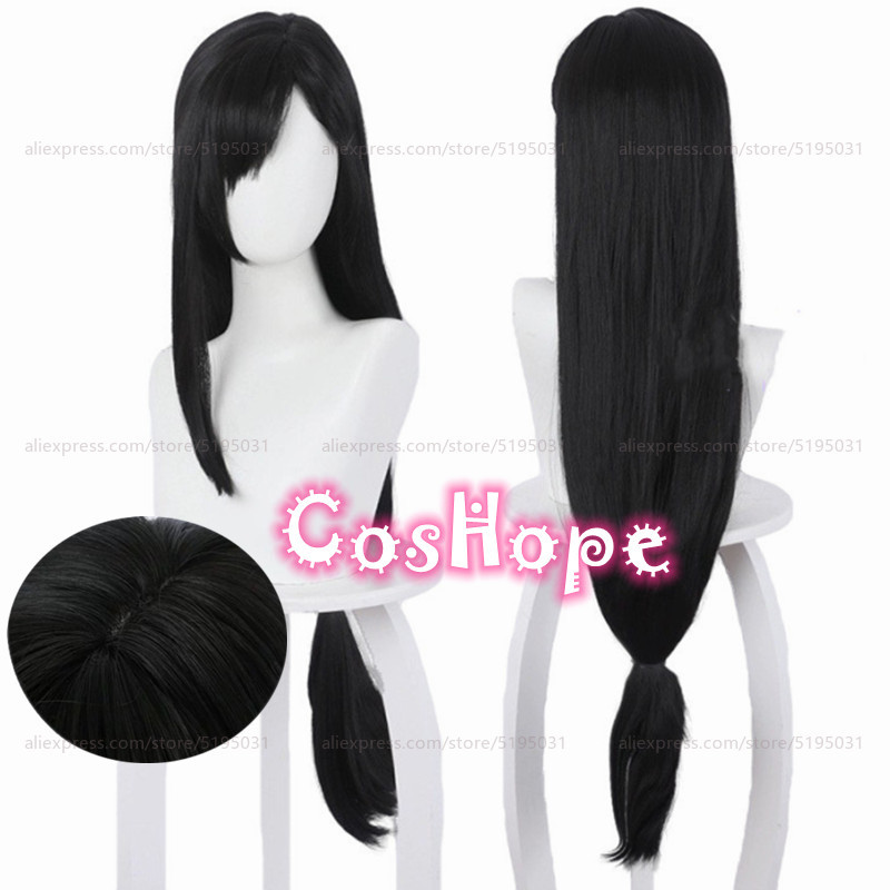 Tifa Lockhart Cosplay Wig 90Cm Long Uni Straight Black Wig Cosplay Anime Cosplay Wigs Heat Resistant