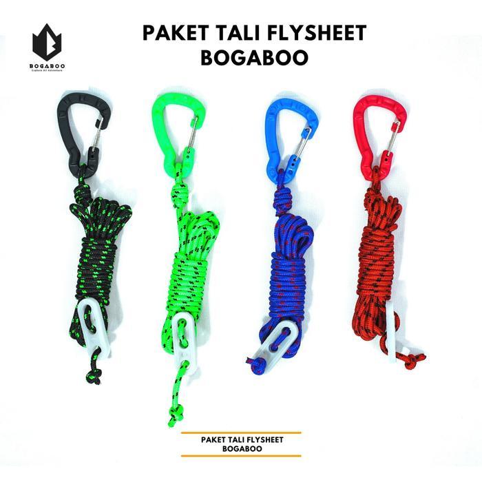 Eiger Sport Hike - Paket Tali Flysheet Bogaboo - Karabiner Abs - Guyline Glow In The Dark