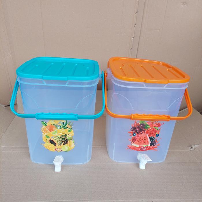 Tempat air/dispenser air plus keran 20 liter citra jaya plastik