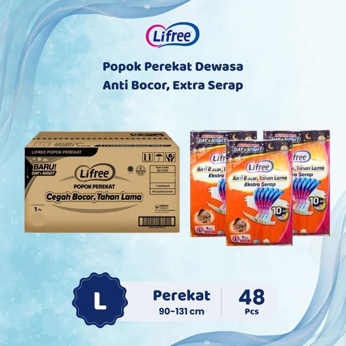 Ready PROMO  Lifree Popok Perekat L 1 karton isi 48 - Popok Dewasa/ Lansia