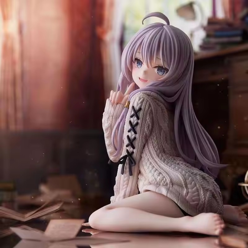 Hot sold The Journey of Elaina Anime Figure Knit Dress Witch Elaina Action Figure PVC Collection