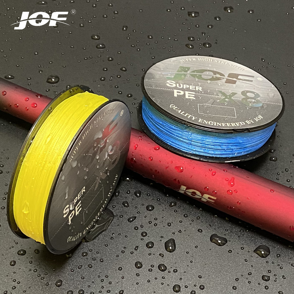 JOF Braided Line 8X 150m/300m/500m 7 Colors Max Drag 100 LB Line Multifilament PE Line for Saltwater