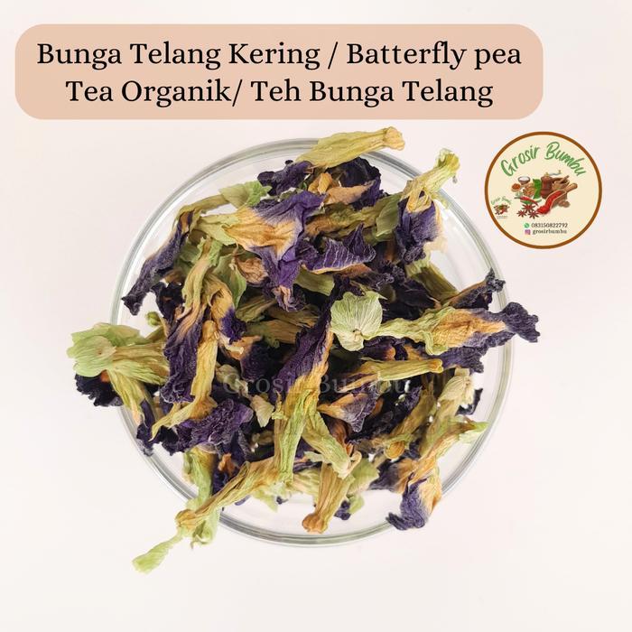 Bunga telang kering 1kg/ batterfly pea tea organik/ teh bunga telang