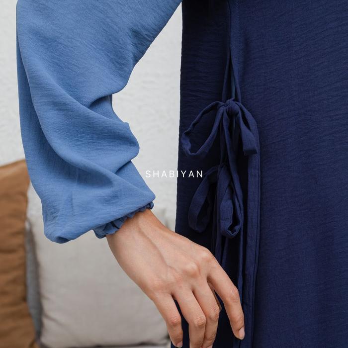 Shabiyan-431 Gamis Wanita Set Dress Cardigan Panjang Muslimah