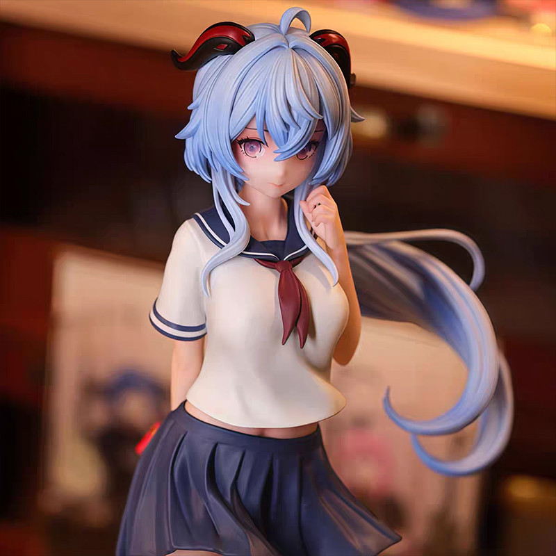 New Genshin Impact Figure Ganyu Figure School Uniform Ganyu Figurine Beautiful Girl Gk Statue Model