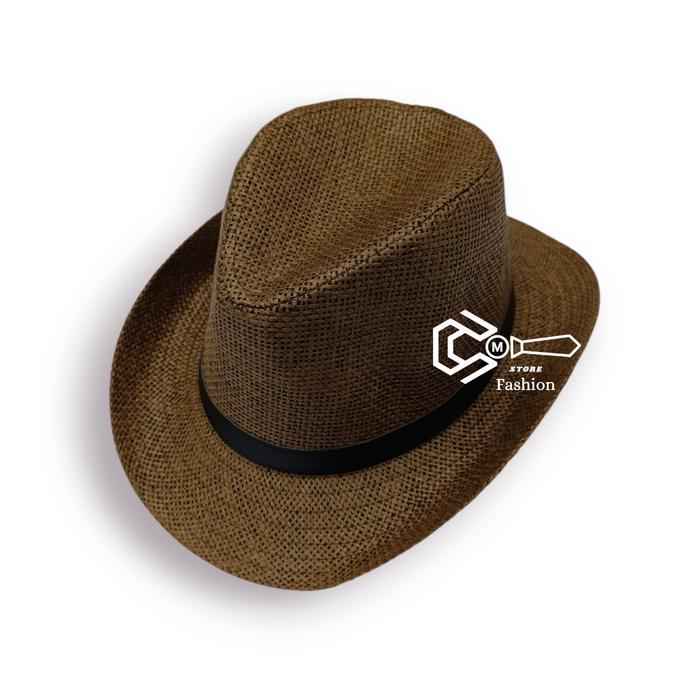 Topi Fedora Rajut Pria Wanita Dewasa Topi Fedora Rajut Import Coklat