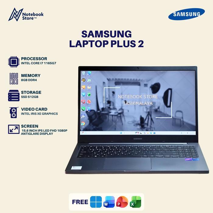 Samsung Laptop Plus 2 Core i7 1165G7 Gen 11 8GB/512GB 15 inch 1080p Ultrabook Laptop Windows