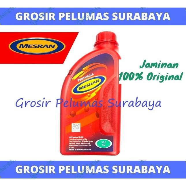 ORIGINAL PERTAMINA MESRAN 40 SAE 40 BOTOL 1LITER OLI MESIN BENSIN ASLI MESRAN SAE 40 1 LITER