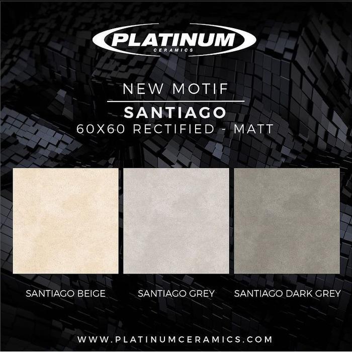 KERAMIK PLATINUM SANTIAGO BEIGE GREY DARK 60x60 LANTAI MATT REC
