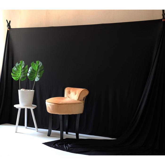 KAIN BACKDROP KAIN BACKGROUND KAIN DEKORASI KAIN FOTO POLOS HITAM LEBAR 1,6M