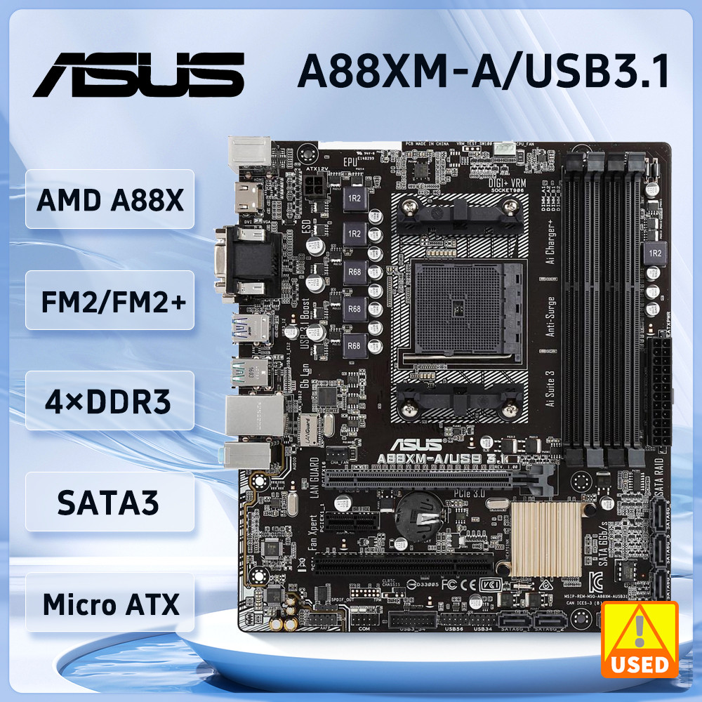 Asus A88Xm-A/Usb3.1 1Motherboards Amd A88X Ddr3 64Gb Socket Fm2 Fm2+ Pci-E 3.0 Support Amd A10-5800K