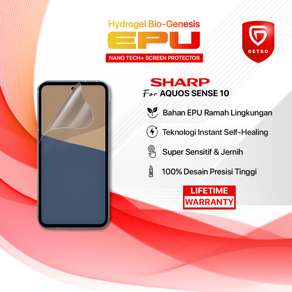 GETSO EPU BIO GENESIS Hydrogel for Sharp Aquos Sense 10 Screen Guard Protector (Nanotech 100 Recycle