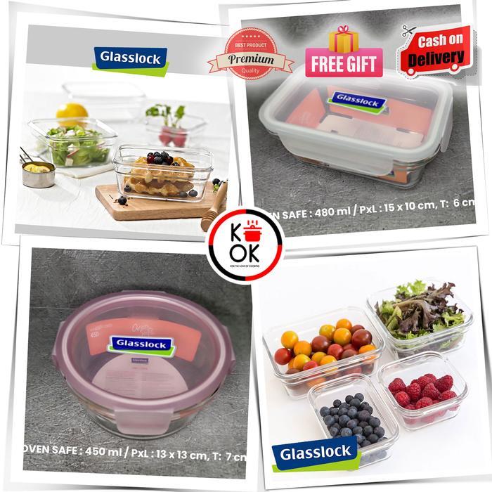 (PROMO RAMADHAN) WADAH MAKANAN KACA TAHAN PANAS OVEN SAFE MICROWAVE GLASSLOCK ORI KOREA PREMIUM