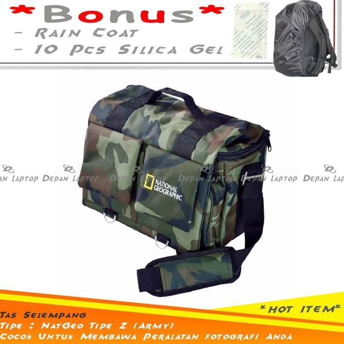 Tas Selempang National Geographic Loreng Army DSLR Mirrorless Kode Z