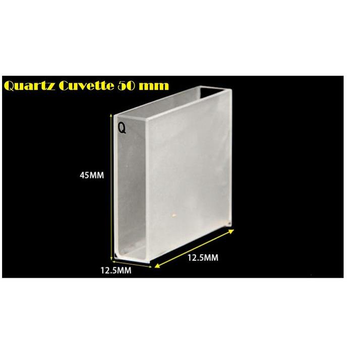 Quartz Cuvette 50 mm / Cuvette Kuvet UV Quartz kuarsa with Lid 50 mm
