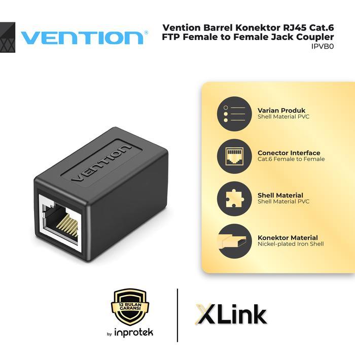VENTION BARREL KONEKTOR RJ45 CAT.6 FTP FEMALE TO FEMALE JACK COUPLER