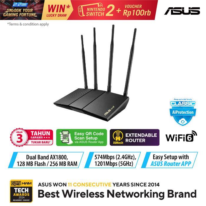 ASUS RT-AX1800HP AX1800 DUAL BAND WIFI 6