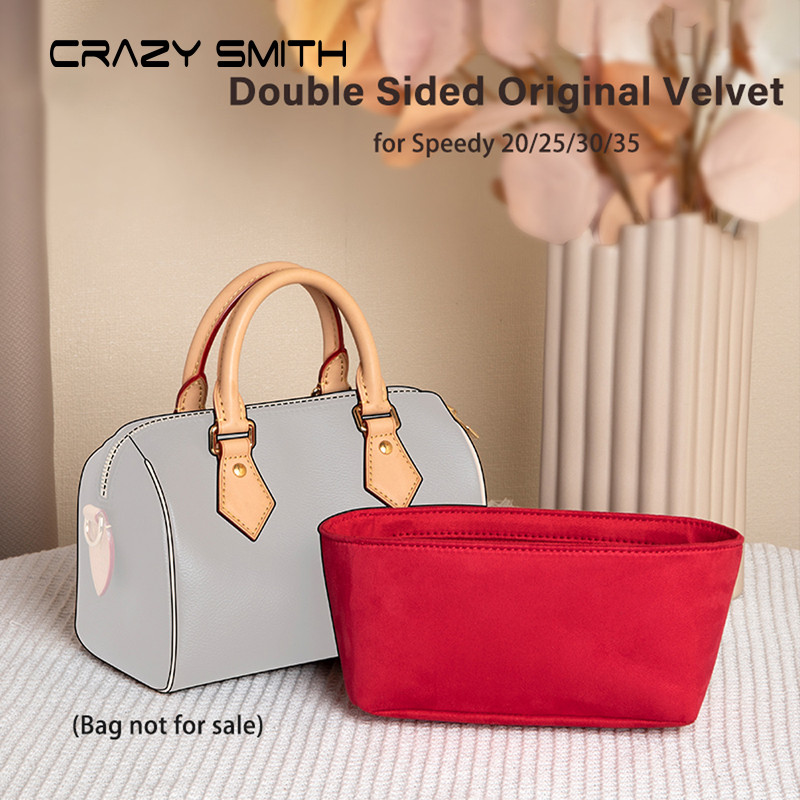 CRAZYSMITH Original Velvet Bag Organizer For LV Speedy 20 25 30 35 Purse Insert Handbag Inner Bag