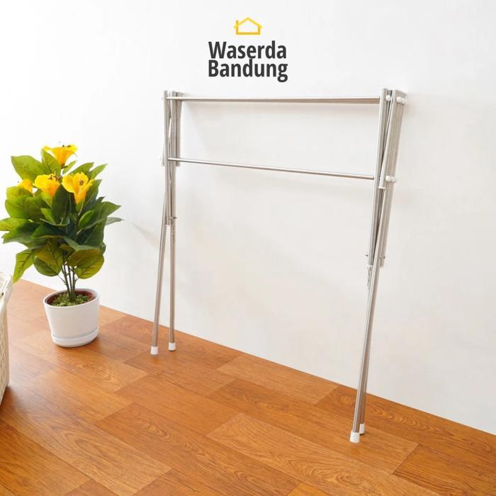 Jemuran Baju dan Handuk Lipat Kecil Stainless Steel