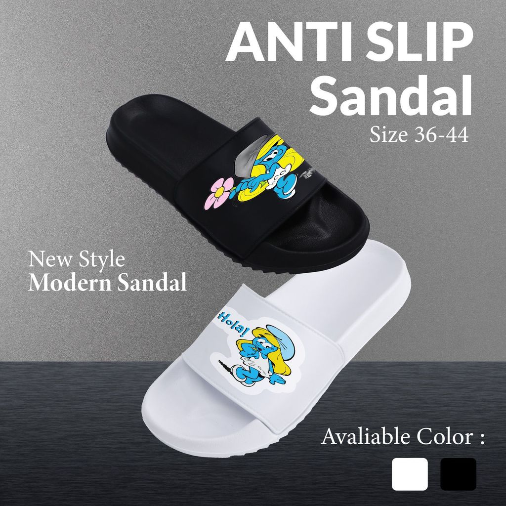 Sandal Anti Slip Couple Wanita Pria Cewek Cowok Desain Trendy Kualitas Premium Nyaman Indoor Outdoor