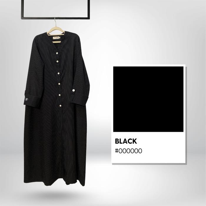 Neima Strip Abaya Material Semi Wool Premium Desain By Nisin Hijab Official