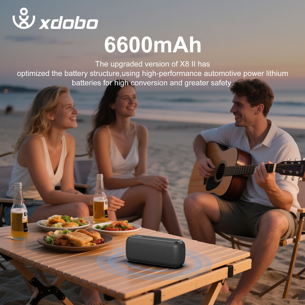 Xdobo X8 II 60W Portable Bluetooth-Compatible Speakers 6600mAh Bass Sound Box Wireless Waterproof
