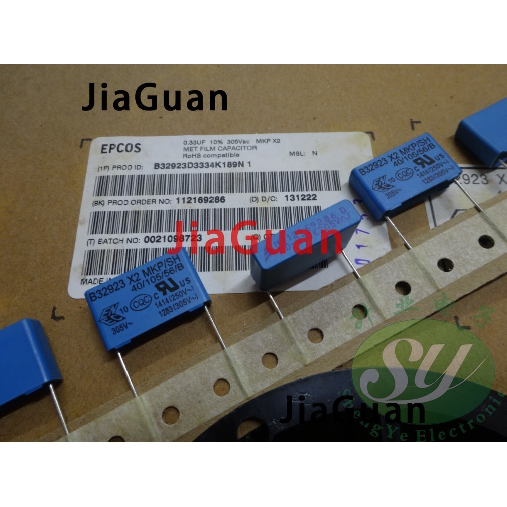 20PCS NEW EPCOS B32923D3334K189 0.33UF 305VAC PCM22 334/305VAC p22.5mm B32923 0.33uf/305vAC 330nf