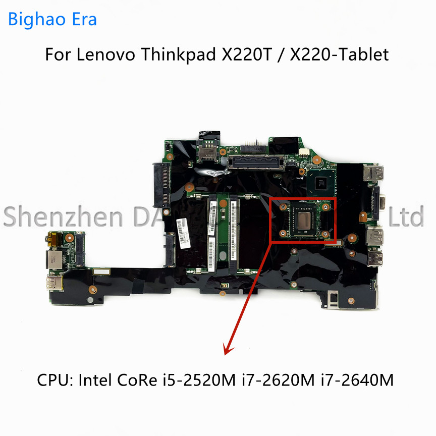 For Lenovo Thinkpad X220T X220-Tablet Laptop Motherboard With i5-2620M i7-2620M i7-2640M CPU H0227-3