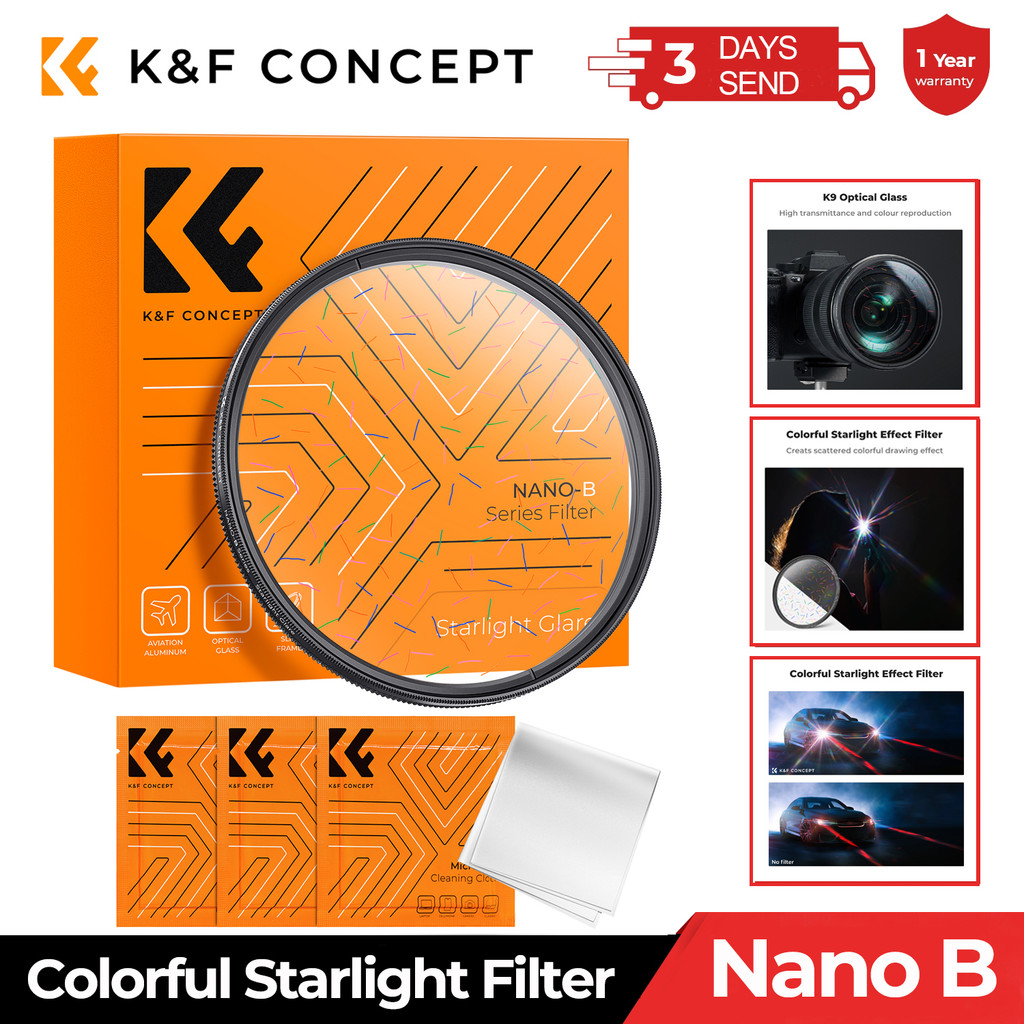 FLASH SALE    K&F Concept 49-82mm Colorful Streak Filter Starlight Dreamy Creative Special Effects O