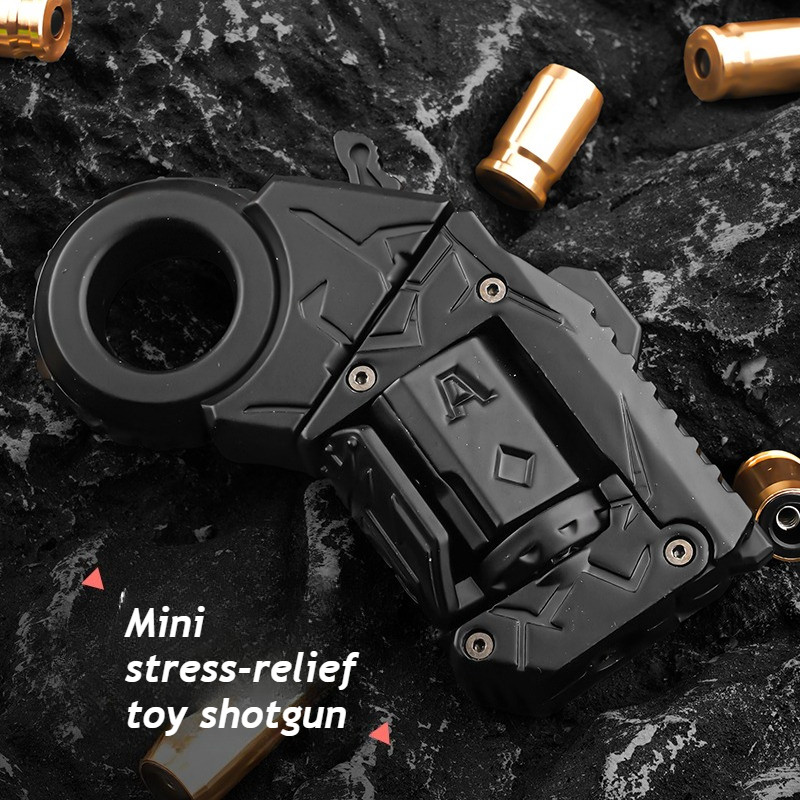 Novelty Fidget Toy Alloy Mini Shell Ejecting Gun Hand Spinner Fun Stress Relief Multiple Modes