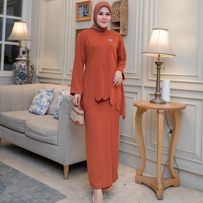 Ini Murah Stelan Kurung Melayu Slavina Wanita Muslim Stelan Melayu Laser Cut