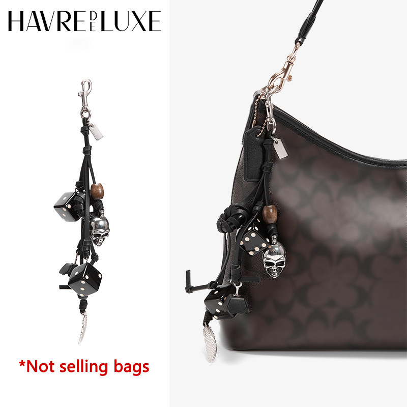 Dice Bag Charm For Coach Women Bag Fashion Durable Gift Black Keychain Bag Decoration Bag