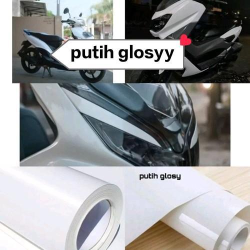 STIKER SKOTLET PUTIH GLOSYY dam putih dop permeter