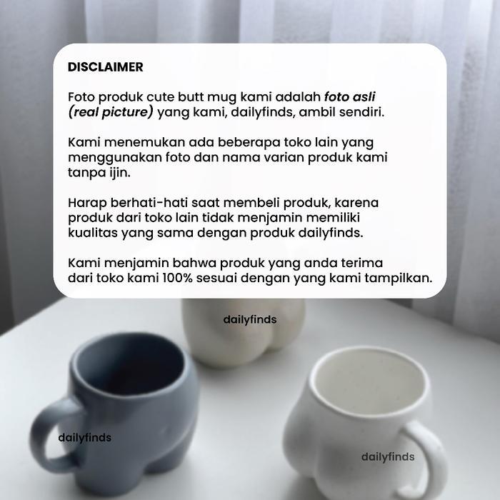 CUTE BUTT MUG CERAMIC CUP / GELAS AESTHETIC HADIAH UNIK / GELAS MATCHA COFFEE TEA - DAILY FINDS