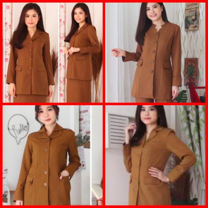 DISKON baju seragam dinas kantor pdh guru coklat READY STOCK