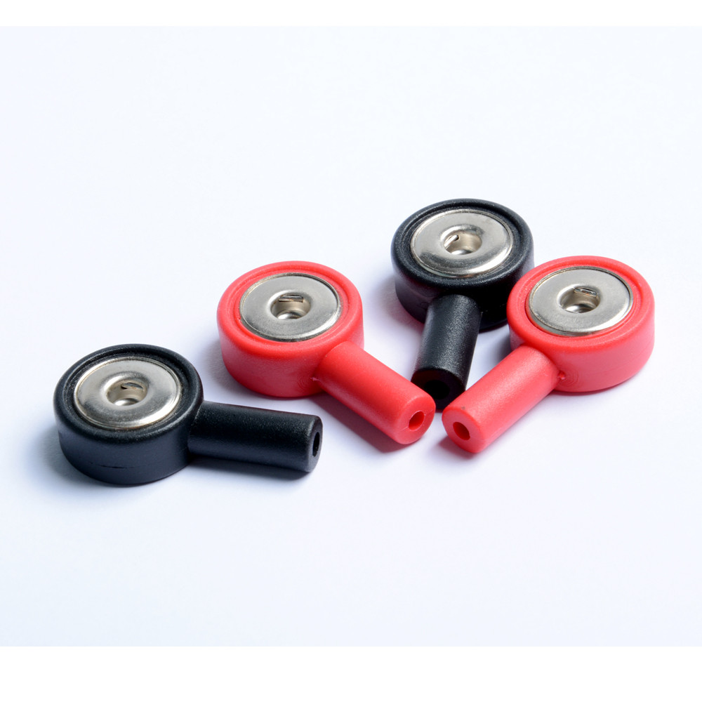 8 Pieces 4 Red & 4 Black TENS Lead Wires Pin to Snap Connect Adapters 2mm Pin to 3.5mm & 3.9mm Snap