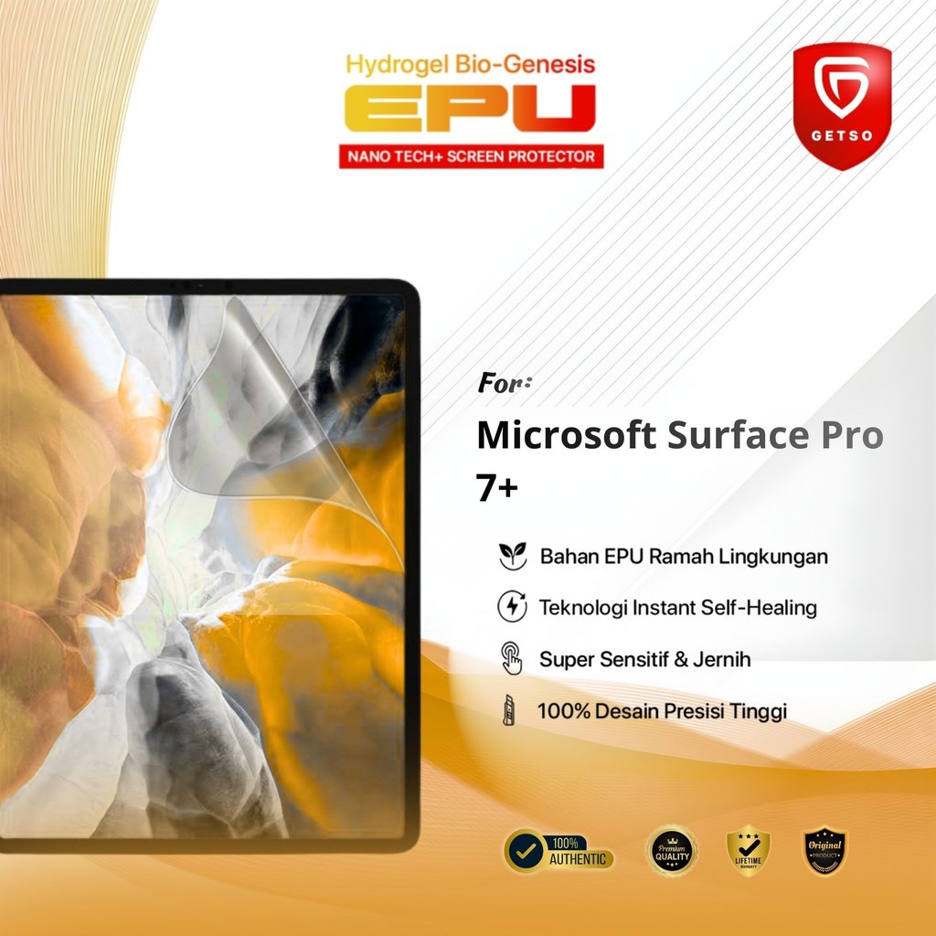 Getso BIO-HYDRO EPU Hydrogel Pelindung Layar for Microsoft Surface Pro 7+ Superior Protection Film C