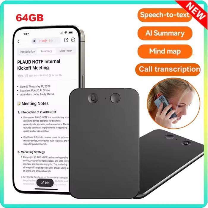 INTELLIGENT AI CHATGPT4 APP PHONE CALL VOICE RECORDER FREE REALTIME TRANSLATOR 58 LANGUAGE 64GB