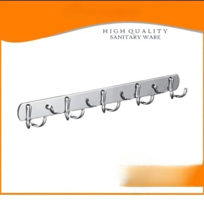 DISKON Kapstok Baju Stainless 5 kait double / Kapstok Baju stainless 5 kait