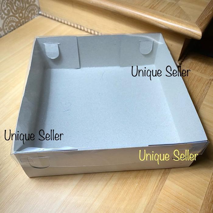 [Isi10] Dus Putih Tutup Mika 18X18X10 Cm / Dus Box Kotak Nasi Putih 18X18 X 10 Cm / Dus Box Kotak